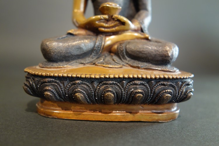 【仏像】阿弥陀如来（アミターバ・アミターユス） 彫金仕上げ 14.5cm【送料無料】