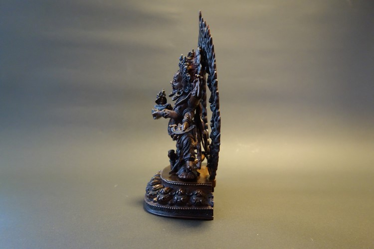 【仏像】大黒天（マハーカーラ） 銅製 彫金仕上げ 20cm【送料無料】