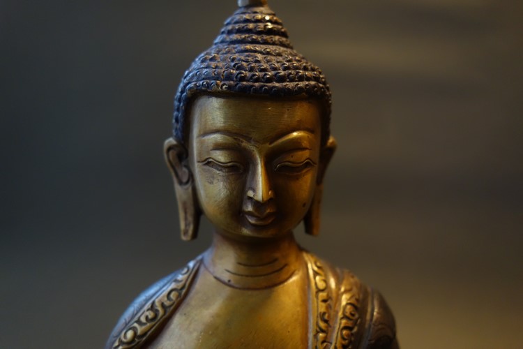 【仏像】釈迦如来 特別彫金仕上げ 20cm【送料無料】