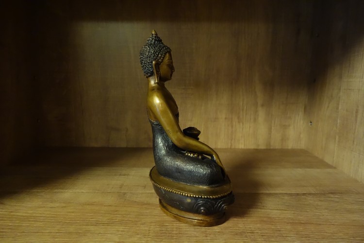 【仏像】釈迦如来 彫金仕上げ 14cm【送料無料】