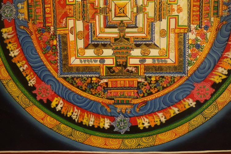 【仏画（タンカ）】カーラチャクラ曼荼羅 仏像 仏画