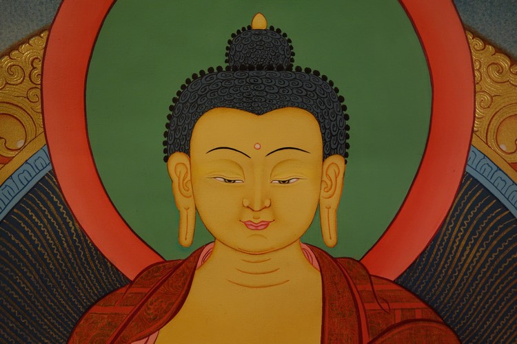 【仏画（タンカ）】釈迦如来 仏像 仏画 仏教美術【送料無料】