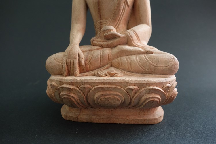 【仏像】釈迦如来 木彫り 仏像 16cm【送料無料】