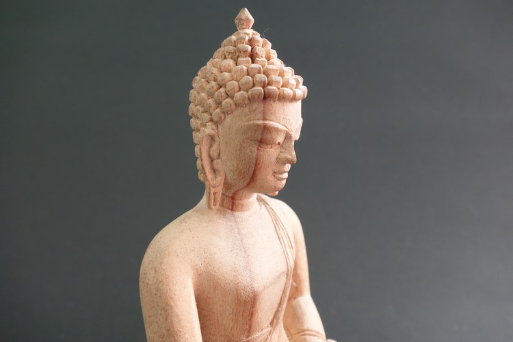 【仏像】釈迦如来 木彫り 仏像 16cm【送料無料】