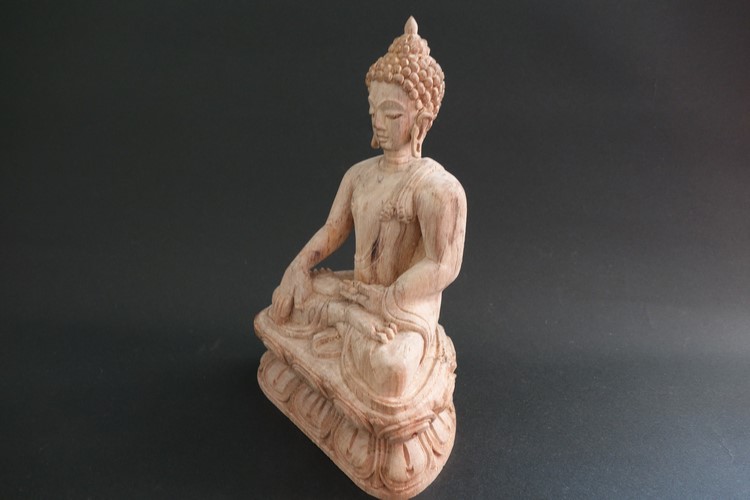【仏像】釈迦如来 木彫り仏像 18cm【送料無料】