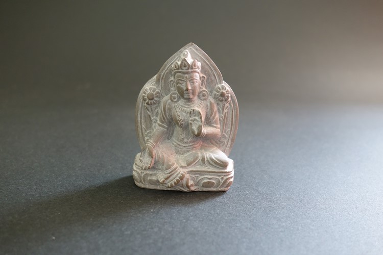 【仏像】緑多羅菩薩（グリーンターラ）石製 極小仏像 5.5cm【送料無料】