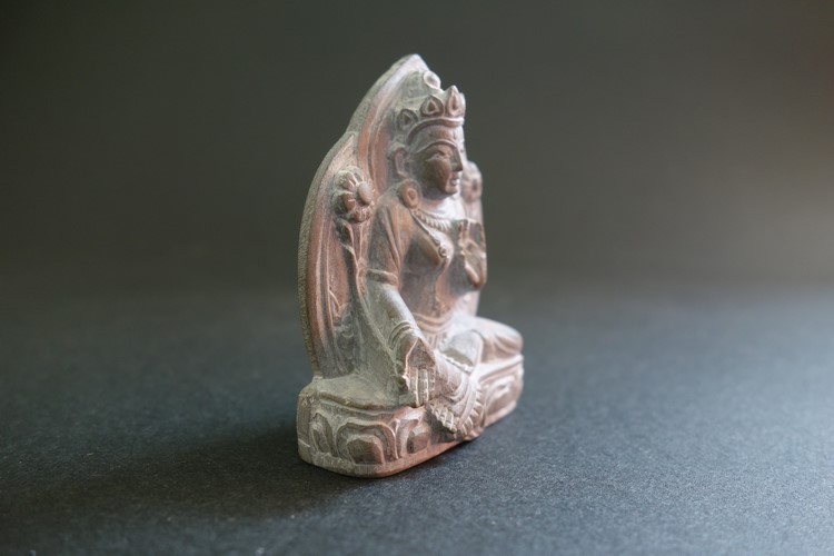 【仏像】緑多羅菩薩（グリーンターラ）石製 極小仏像 5.5cm【送料無料】