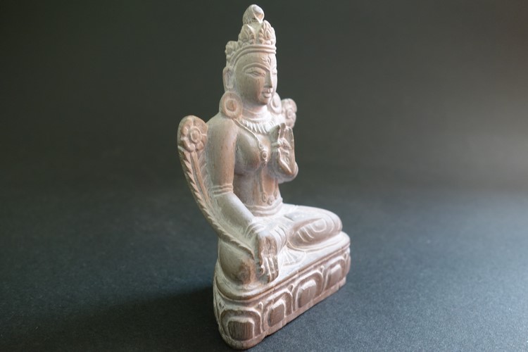 【仏像】白多羅菩薩（ホワイトターラ）石製 小さな仏像 8.5cm【送料無料】