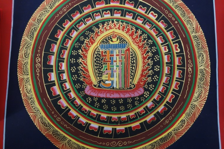【仏画（タンカ）】カーラチャクラ種字曼荼羅  仏像 仏画