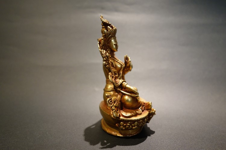 【仏像】緑多羅菩薩（グリーンターラー） 観音菩薩 小さな仏像 8.5cm【送料無料】
