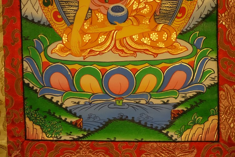 【仏画（タンカ）】釈迦如来 軸装 仏像 仏画【送料無料】