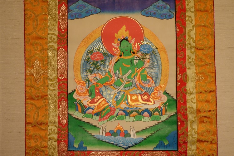 【仏画（タンカ）】カーラチャクラ曼荼羅  軸装 仏像 仏画【送料無料】