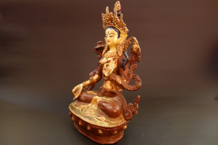 【仏像】白多羅菩薩（ホワイトターラ） 銅製 23cm【送料無料】