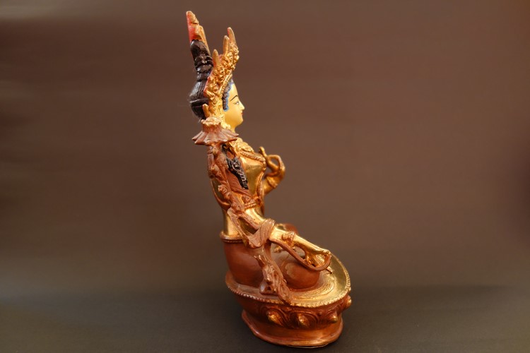 【仏像】白多羅菩薩（ホワイトターラ） 銅製 23cm【送料無料】