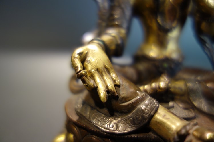 【仏像】緑多羅菩薩（グリーンターラ） 銅製 16cm【送料無料】