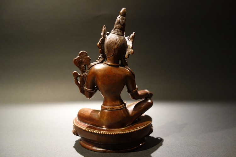 【仏像】緑多羅菩薩（グリーンターラ） 銅製 17cm【送料無料】