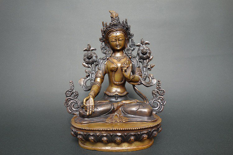 【仏像】白多羅菩薩 （ホワイトターラ）銅製 22cm【送料無料】