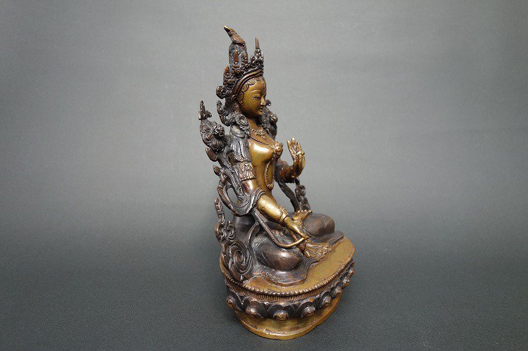 【仏像】白多羅菩薩 （ホワイトターラ）銅製 22cm【送料無料】
