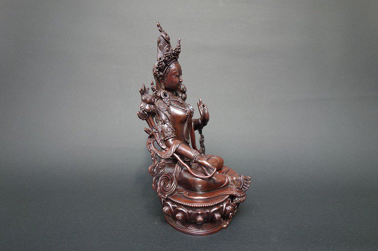 【仏像】緑多羅菩薩（グリーンターラ）銅製 22cm【送料無料】