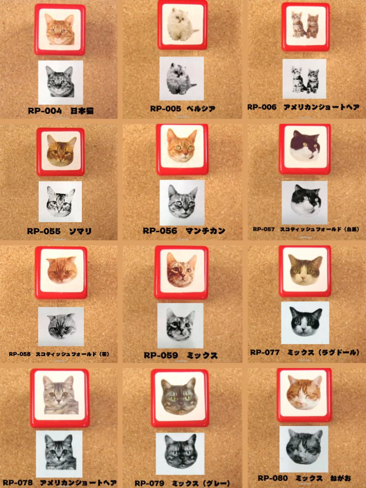 猫のスタンプ12種