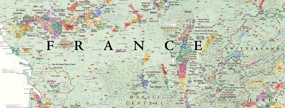 DE LONG Wine Map of France