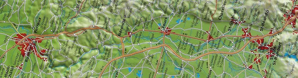 フレンチ 3D マップ ロワール（ローヌ・アルプ～オーヴェルニュ） 立体地図 | ワイン | ワイングッズ | ワイン・アクセサリーズ・クリエイション