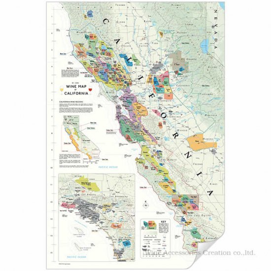 De Long カリフォルニア ワインマップ Wine Map Of California