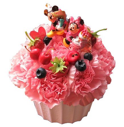 ディズニー ギフト 誕生日プレゼント ミッキー ミニー 可愛いケーキのフラワーアレンジメント