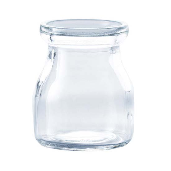 人気のミルクボトル型ガラスのプリン容器