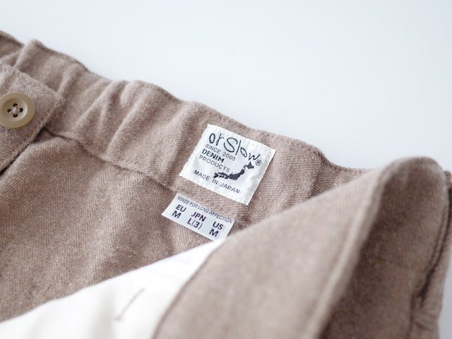 orSlow French Work Pants Cotton Wool Khaki
