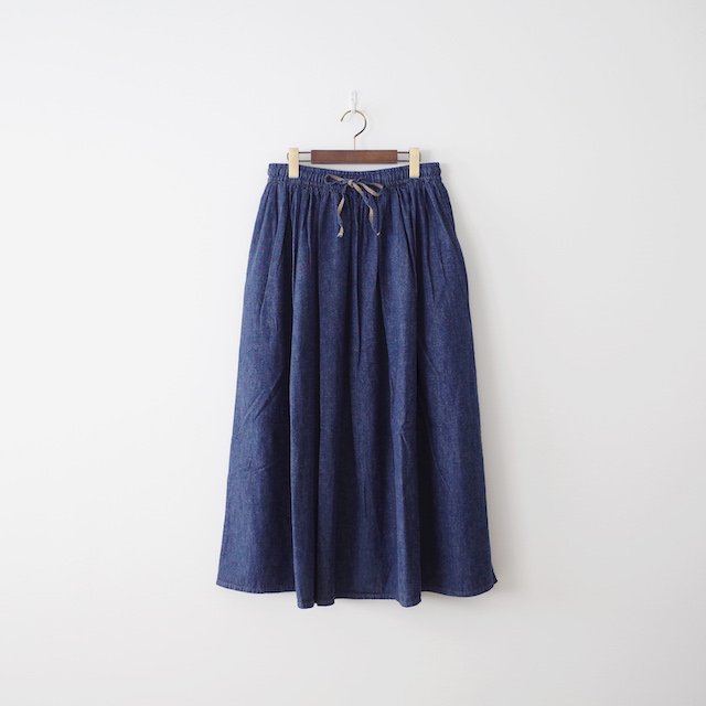 orSlow Long Length Gather Skirt Denim One Wash