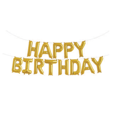 Happy Birthdayballoon Banner Gold Inspireme 輸入子供服の通販セレクトショップ