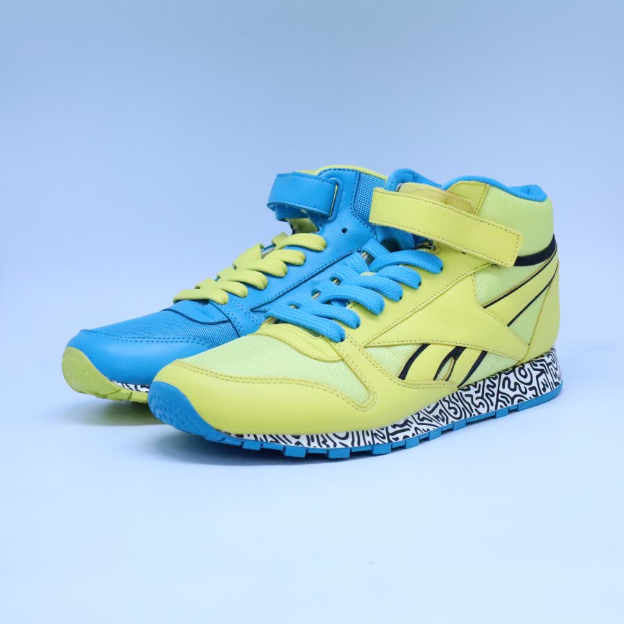 Reebok ｘ Keith Haring Classic Leather Midリーボック キースへリング クラシックレザーミッド ブルー イエロー Passover Tokyo