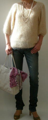 手編み製図 パフスリーブセーター 布と型紙のお店クルール