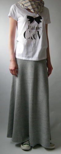 マキシ丈スウェットスカート 318 布と型紙のお店クルール