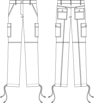 切り替えカーゴパンツ 218 布と型紙のお店クルール