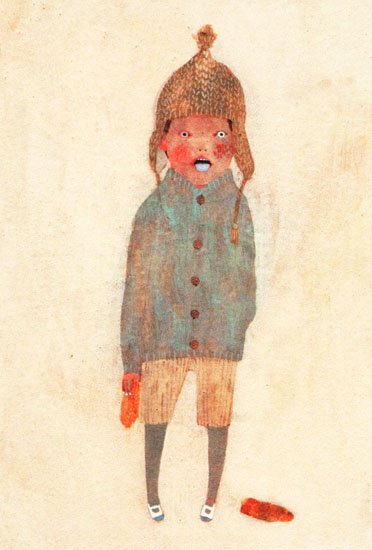 樋口佳絵 ポストカード ある冬の日 駱駝色の帽子 Galerie Arbre Online Shop