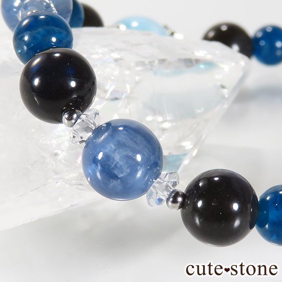 ラリマー カイヤナイト ブラックラブラドライト ブルーアパタイト 水晶のブレスレット【静かな夜の海】 - cute stone