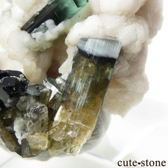 パキスタン産 バイカラートルマリンの母岩付き結晶（原石）13.5g