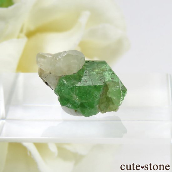 タンザニア産 ツァボライト＆ダイオプサイトの結晶（原石） 7.3ct - cute stone -