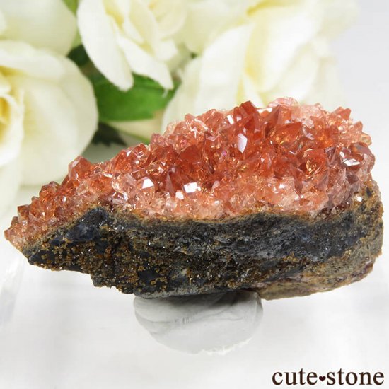 南アフリカ 産 ロードクロサイトの母岩付き結晶（原石） 33g - cute 