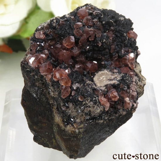 ペルー Uchucchacua Mine産 ロードクロサイトの母岩付き結晶（原石）81g - cute stone -