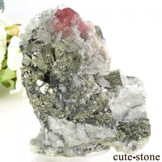 コロラド スイートホーム鉱山産のロードクロサイト＆パイライト＆クォーツの原石 149g - cute stone -