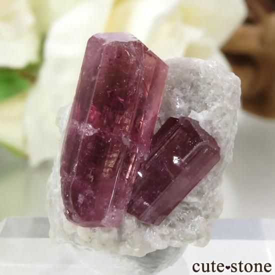 マダガスカル Fasimena産 ピンクトルマリンの母岩付き結晶（原石） 2.9g - cute stone -