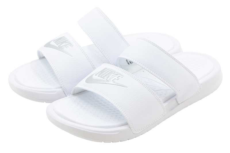 nike benassi duo slides white