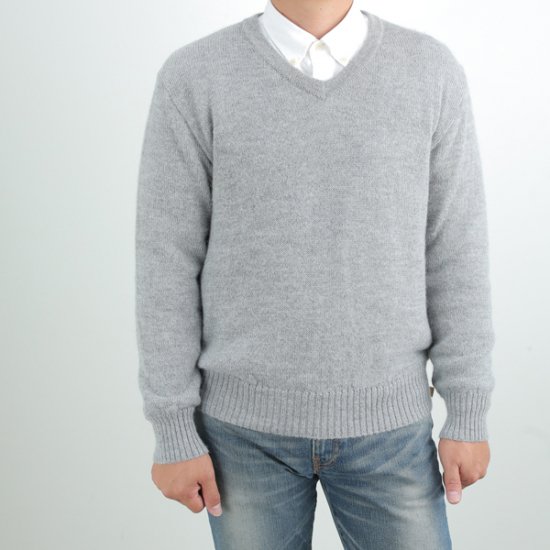 メンズ ベビーアルパカ ベーシックセーター ｖネック 全3色