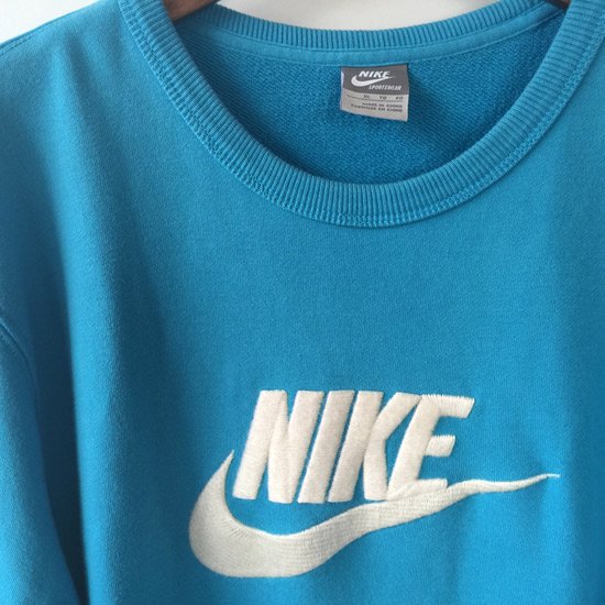 Nike ナイキ ロゴ刺繍 スウェット トレーナー水色オーバーサイズ Xl 古着屋 マッシュ 古着 通販
