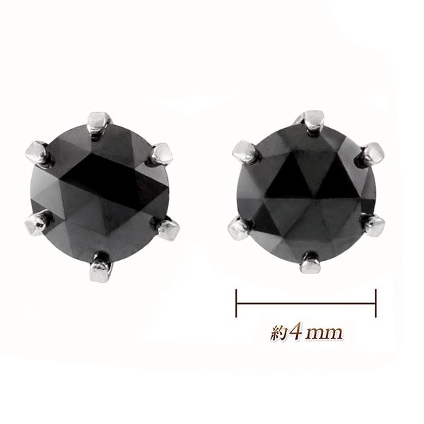 Pt900 ブラックダイヤモンド 4月の誕生石 ピアス プラチナ900 