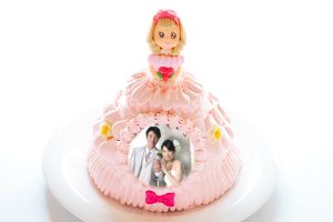 プリンセスのバースデー写真ケーキ