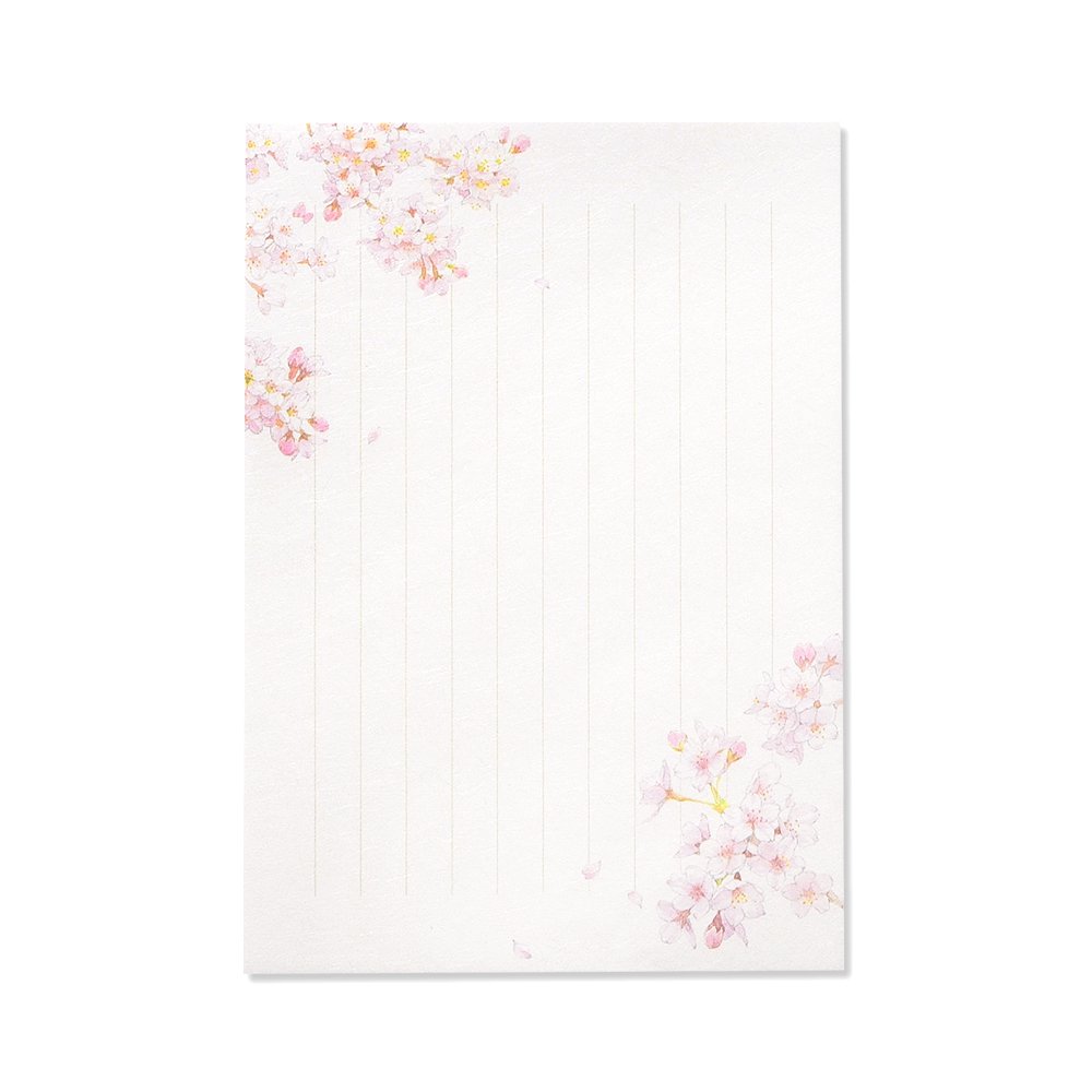 紙司撰 便箋 花の便箋 ａ５ 桜の散歩道 タテ罫 レター カード専門